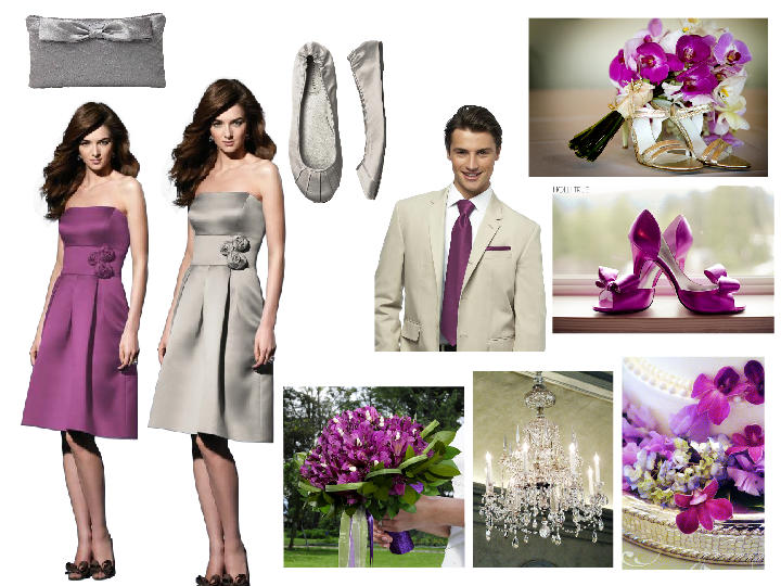 Wedding Inspiration Board Purple and Silver